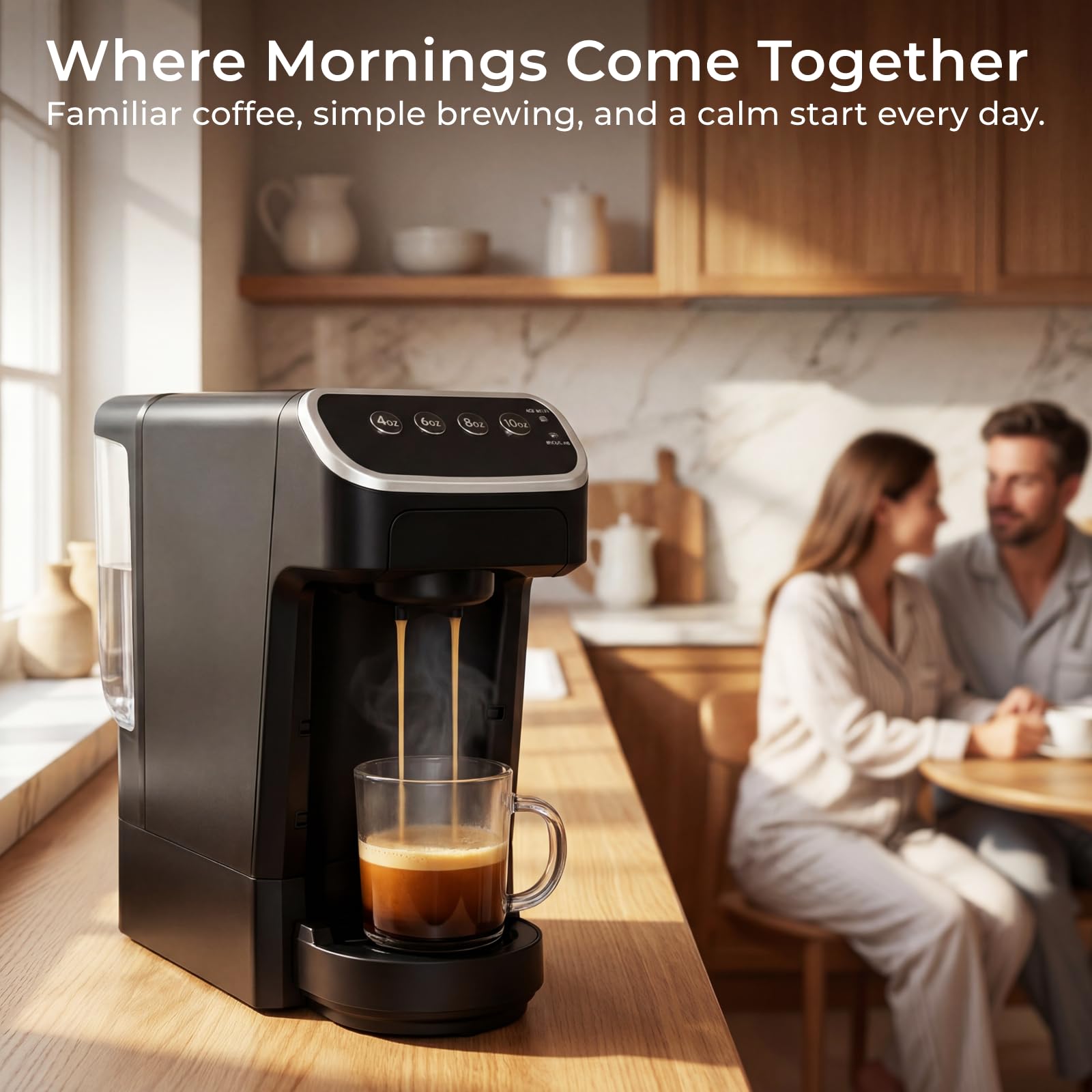 Cafetera compatible con cápsulas Senseo, cafetera de una sola porción de preparación rápida con extracción de rico sabor, capa de crema, diseño elegante que ahorra espacio, sabor de calidad
