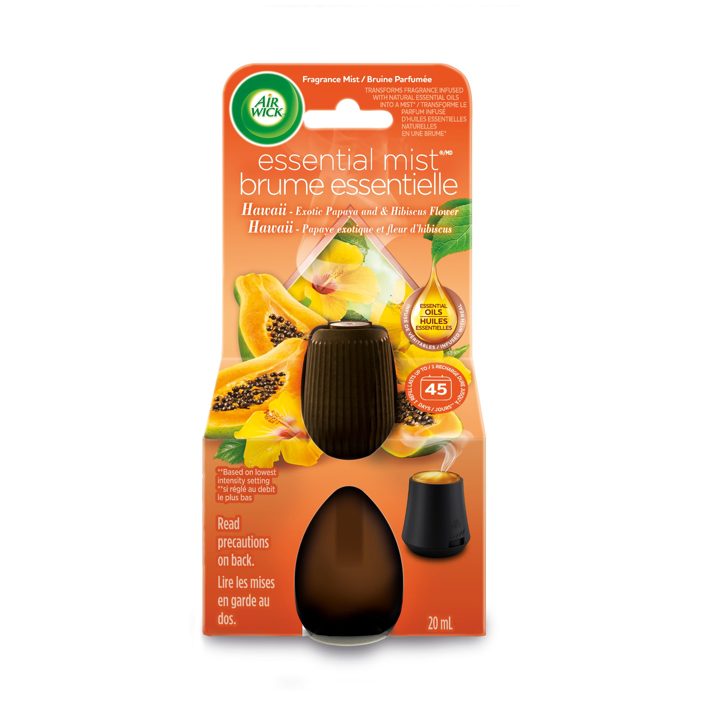 Essential Oils Diffuser Mist Refill, Mandarin & Sweet Orange, 1ct, Air Freshener