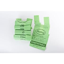 2.6 Gallon Compostable Bags with Handles by BioBag, 150 Count, BPI Certified, Meets ASTM D6400 Standards, Made in USA, Easy-Carry Kitchen Bin Liners