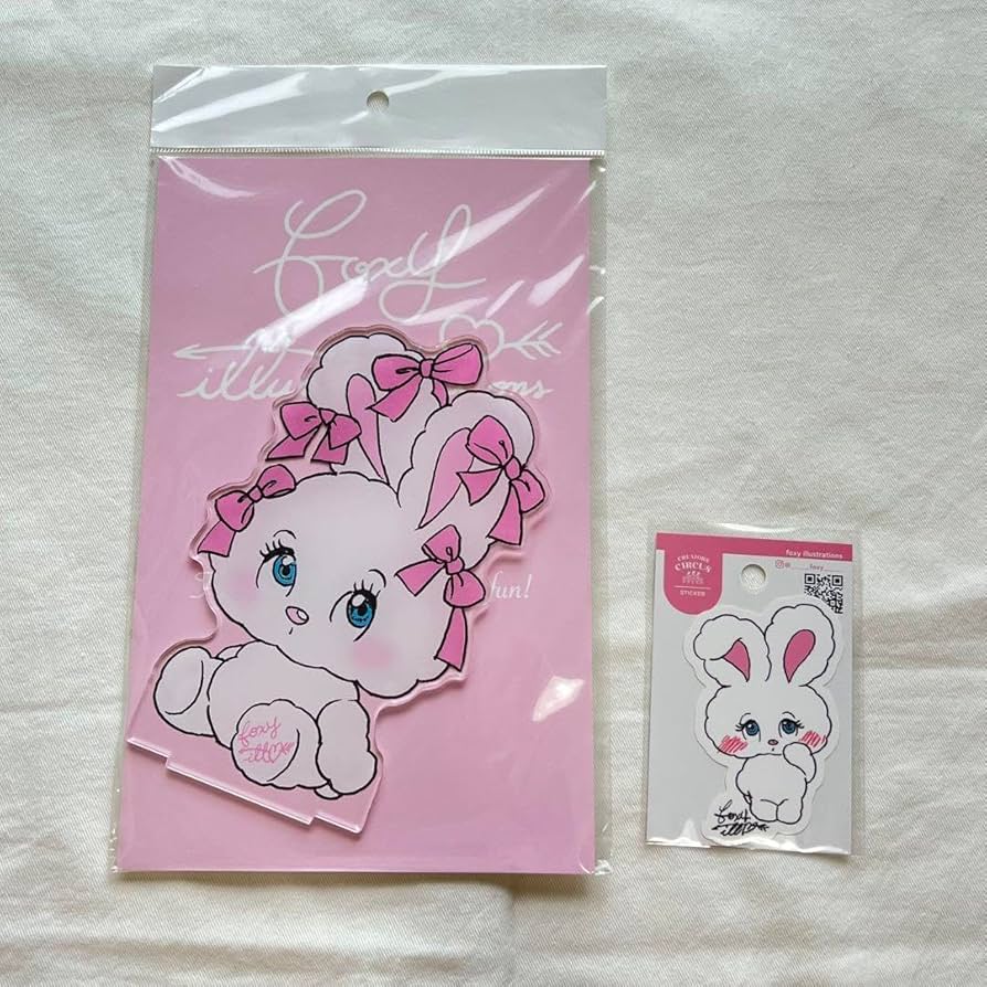 Amazon | foxy illustrations ステッカー アクスタ うさぎ