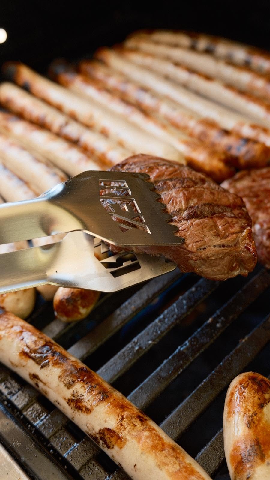 Pinza per barbecue professionale XXL in acciaio inox extra lunga 58 cm, robusta e durevole
