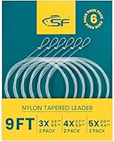 Vista 77 de SF Líder Cónico Pre-Atado con Lazo para Pesca con Mosca de Nailon Transparente para Trucha de Agua Dulce y Salada Bonefish Permit Lubina Salmón