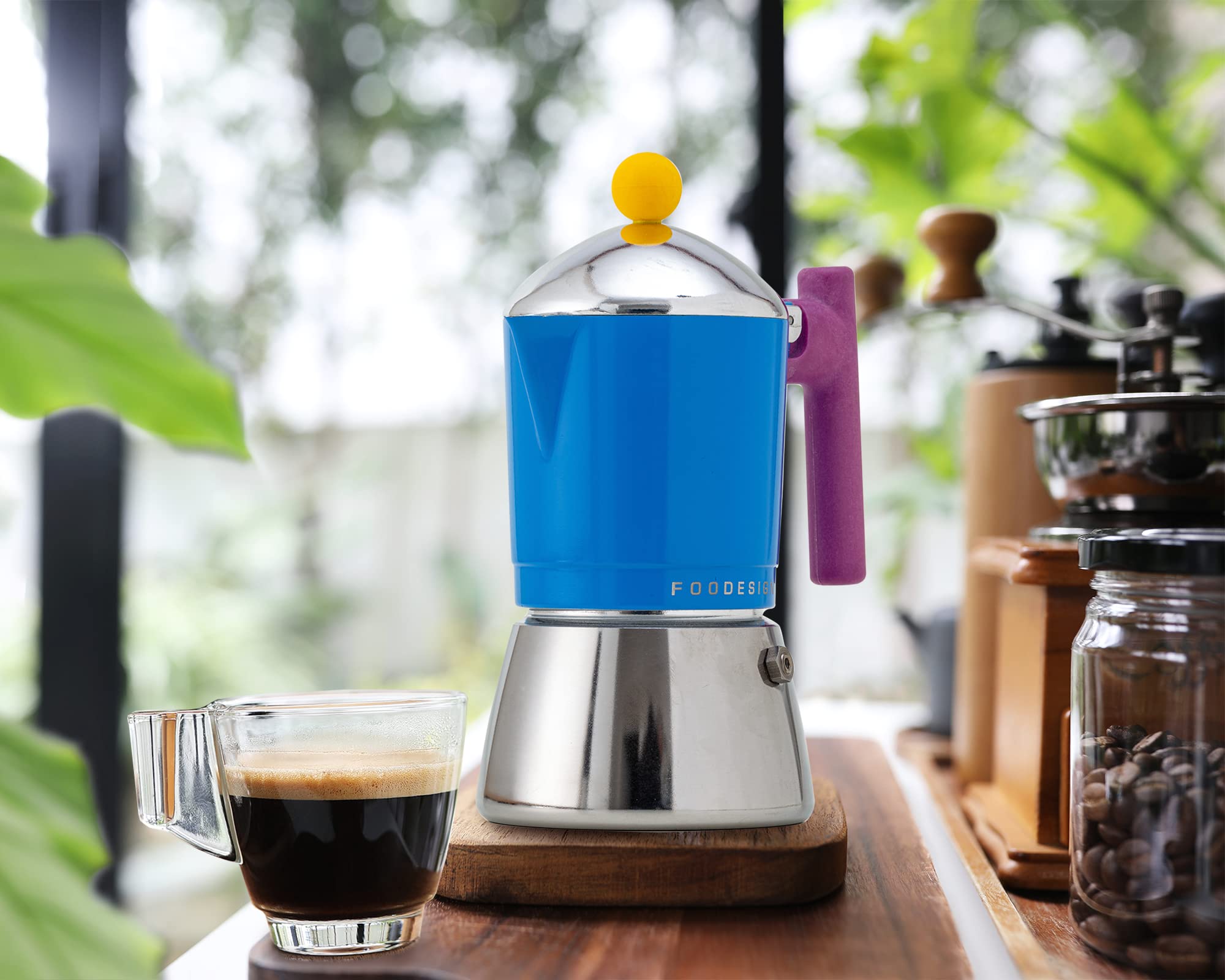 Caffettiera Moka Cocca 3 Tazze, design moderno, per gas e induzione, caldaia bi-materiale