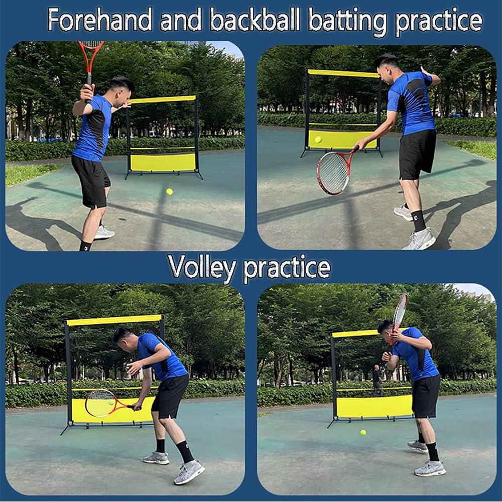 Tragbarer Tennisrebounder Net & Practice Wall 3.6x1,8m für Innen-/Outdoor -Training, Grundkämpfer, Rebound -Training