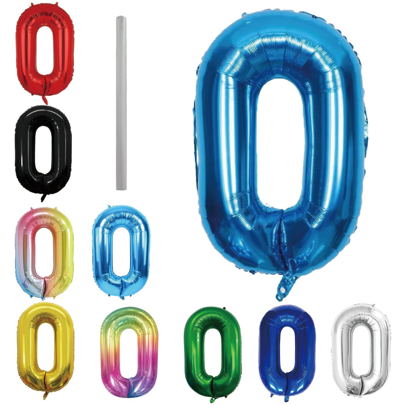 Geburtstag zahlen Luftballon 0 jahre-hellblau XXL Jumbo Folienballon 40 Zoll – 101 cm Luftballons 0 Geburtstag Junge Mädchen Babyparty Geburtstagsdeko Jubiläumsparty Dekoration