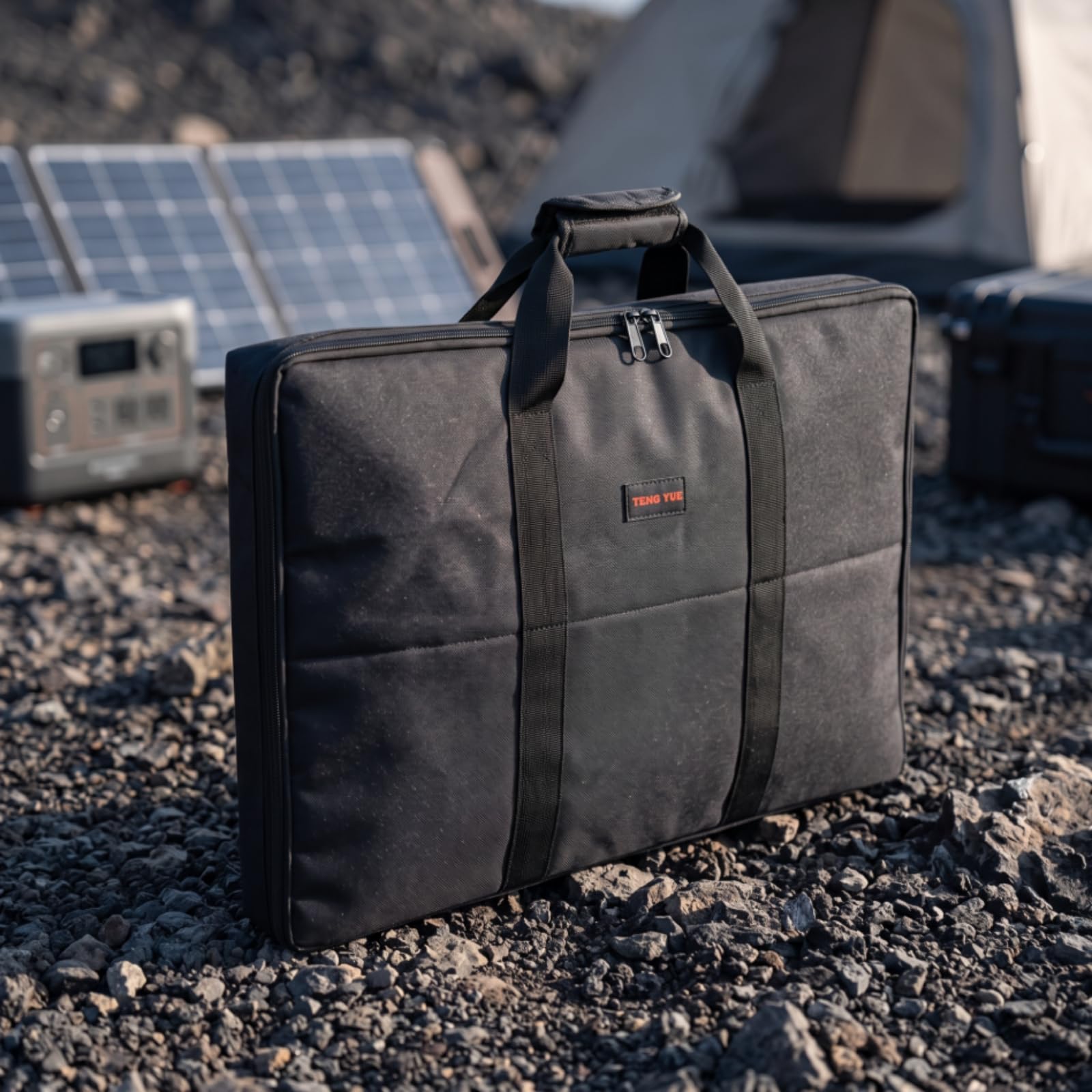 Estuche Transporte para Fotovoltaico con Exterior Lona Oxford 600D y Forro Interior Suave para Almacenamiento Accesorios Energía