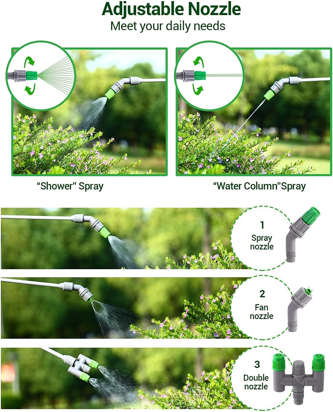 Pump Sprayer, Ohuhu 1.3 Gallon/ 5L Multi-Purpose Lawn & Garden Pressure Sprayer with 2 Different Nozzles, Pressure Relief Valve & Adjustable Shoulder Strap for Fertilizers, Watering Plants, Cleaning