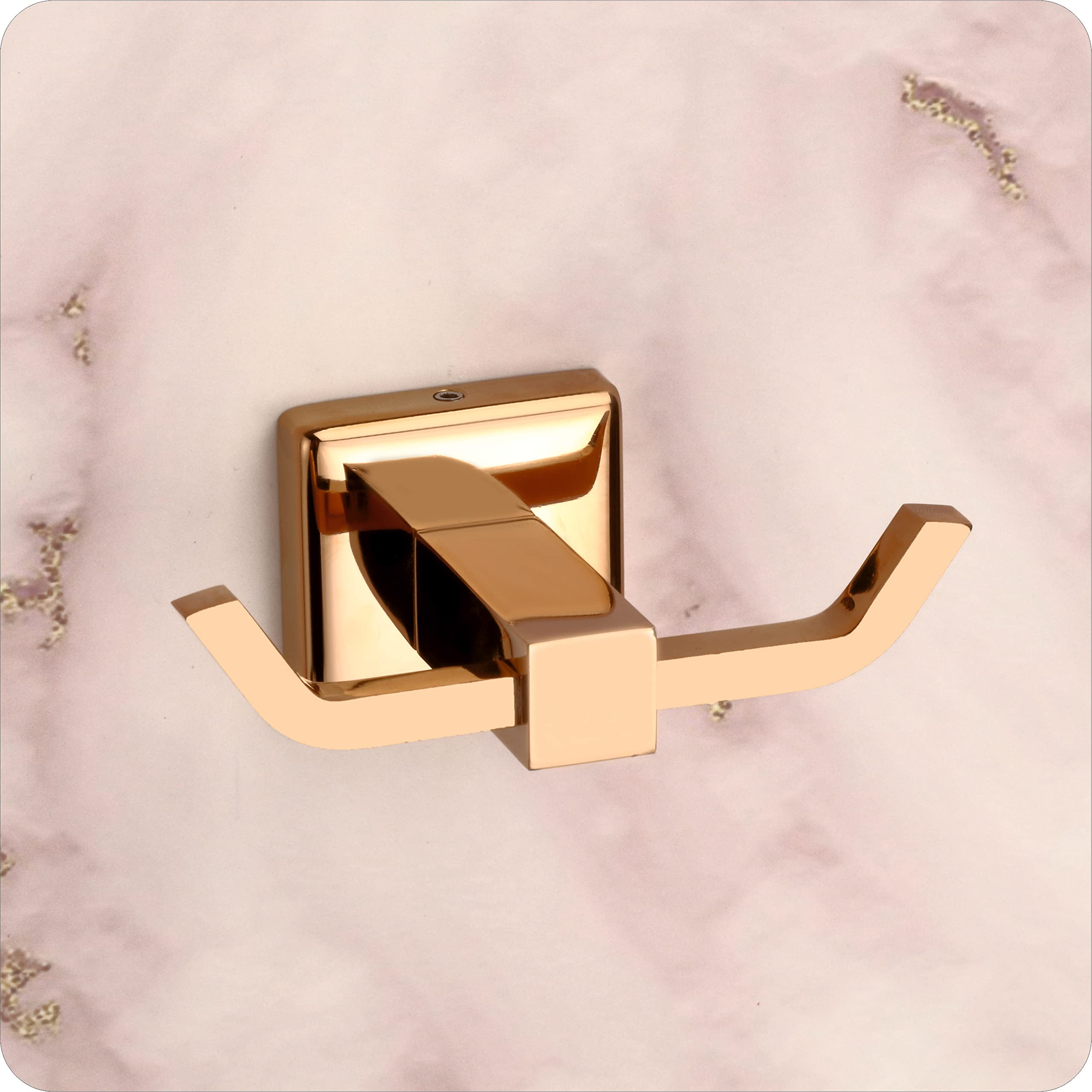 KANJAL 304 Grade Stainless Steel Robe Hook/Cloth Hook/Coat Hook/Towel Hanger Hooks/Bathroom Accessories (PVD Rose Finish, Anti Rust) GS