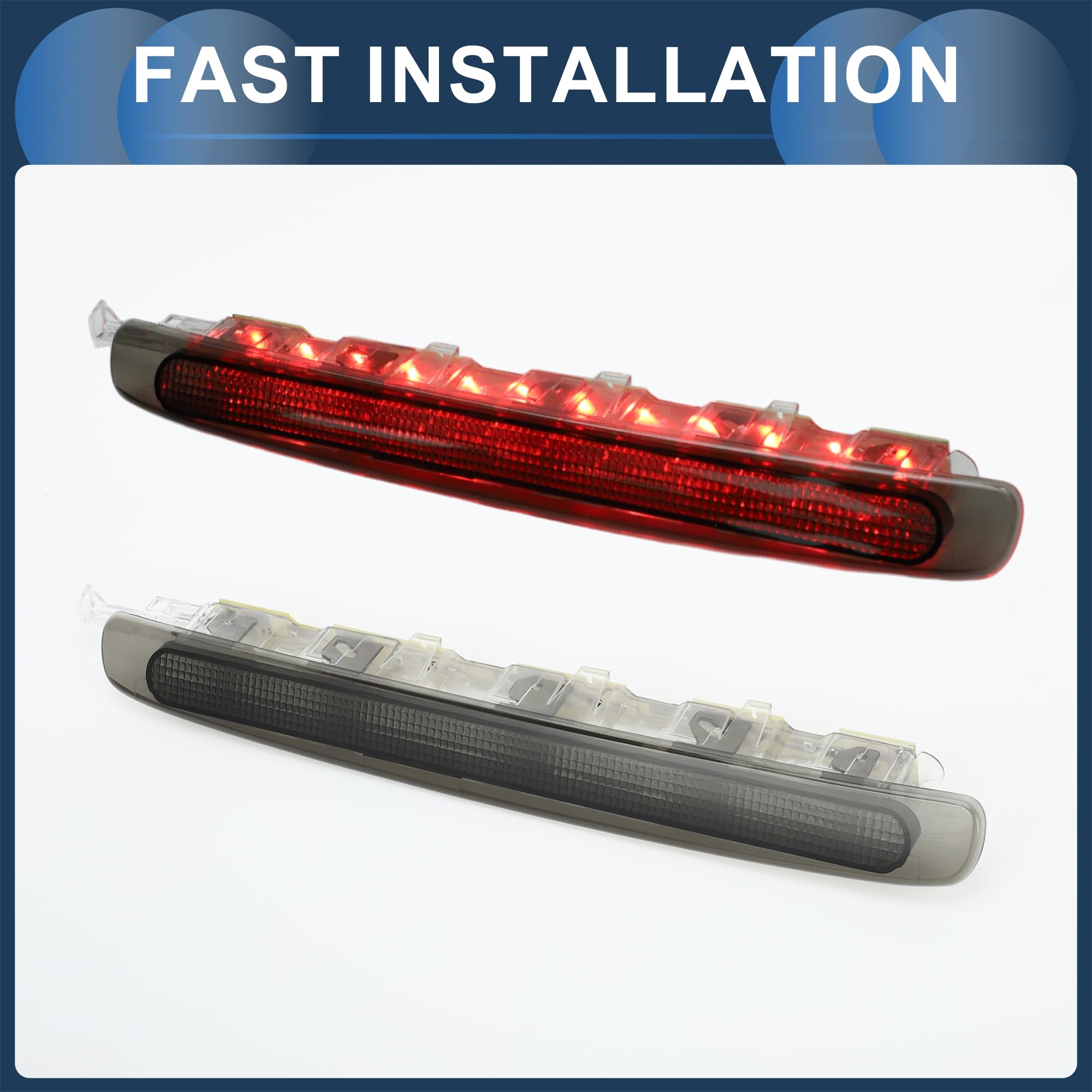 Luz De Freno Led De Tercera Luz De Freno Adecuado para Seat Altea Xl-Type 5P 2006-2015 Carcasa Negra De Plástico Impermeable Luz De Freno De Alto Montaje