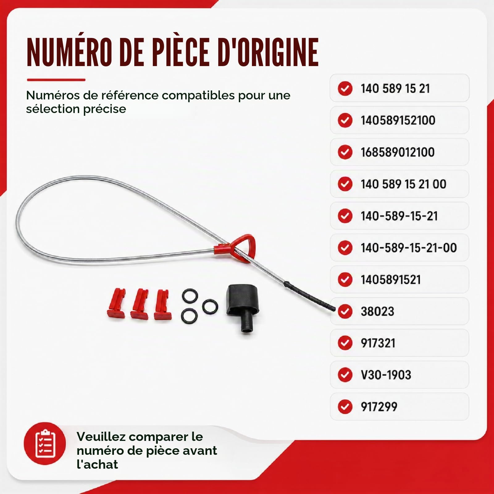 Barre de mesure automatique de transmission pour huile Mesure 1220mm Compatible avec Mercedes W163 W203 W208 W210 W211 W220 140589152100 1405891521 140-589-15-21 168589012100