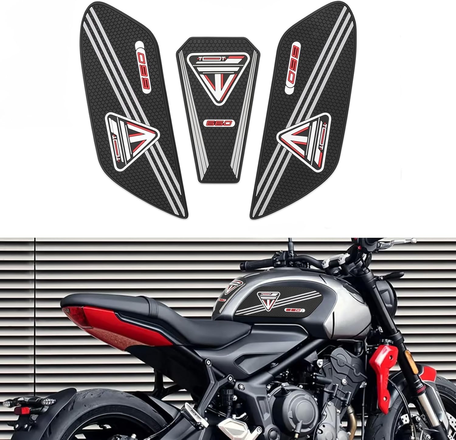 for Trident 660 trident660 2025 2024 2023 2022 2021 Accessories Motorcycle Fuel Tank Cap Sticker pad Fuel Tank Cap Anti-Slip Protective pad Tank Grip Knee Protector