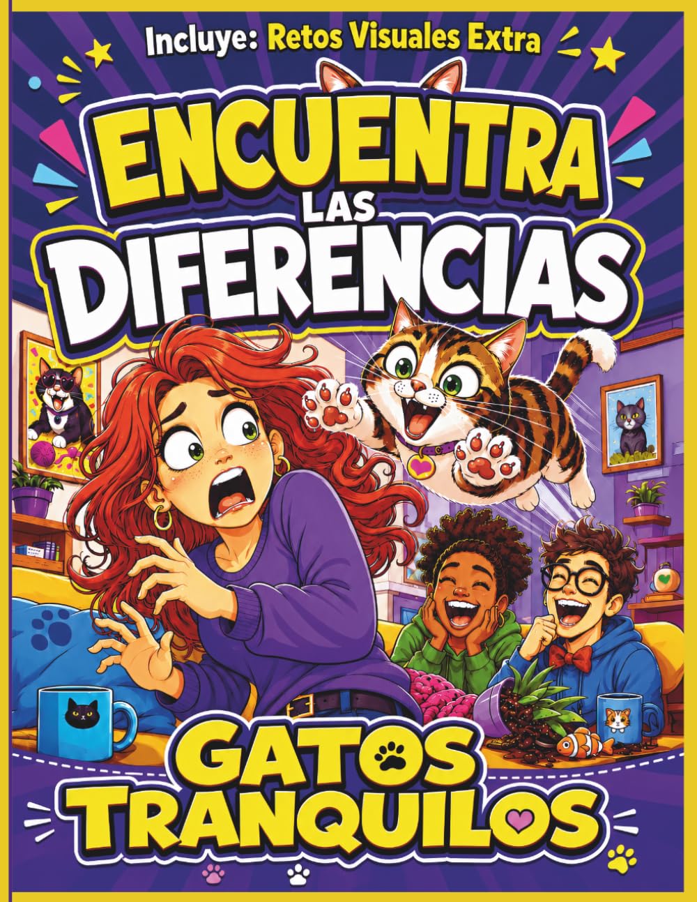 Encuentra las Diferencias: Gatos Tranquilos - Un Divertido Libro de Actividades para Adolescentes y Adultos: Incluye Retos Visuales Extra