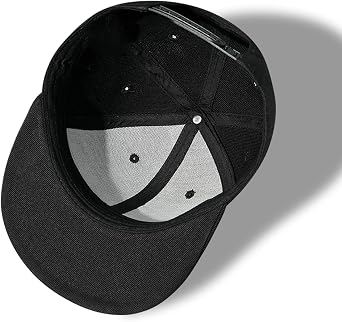 Flat Bill Brim Hats for Men Snap Backpack Hat Adjustable Baseball Cap Mens Snapback Hats Guitars Rock and Roll Skeleton Hand