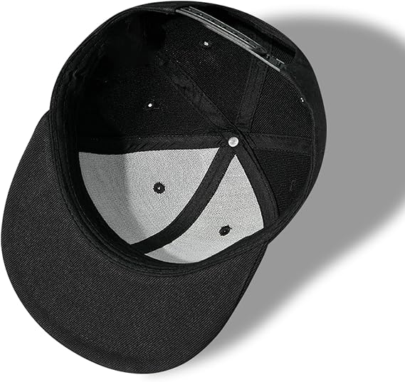 Flat Bill Brim Hats for Men Snap Backpack Hat Adjustable Baseball Cap Mens Snapback Hats Guitars Rock and Roll Skeleton Hand