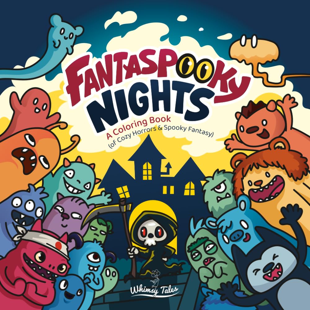 Fantaspooky Nights - A Coloring Book of Cozy Horrors & Spooky Fantasy: Whimsical Halloween Scenes Featuring Cute Monsters, Magical Moments, and Creepy-Cute Surprises for Adults and Teens