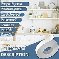 Vista 43 de Bandas de borde de melamina, rollo de chapa de 1/2 pulgada x 25 pies de borde blanco pre-pegado, cinta de madera real para reparación de gabinetes