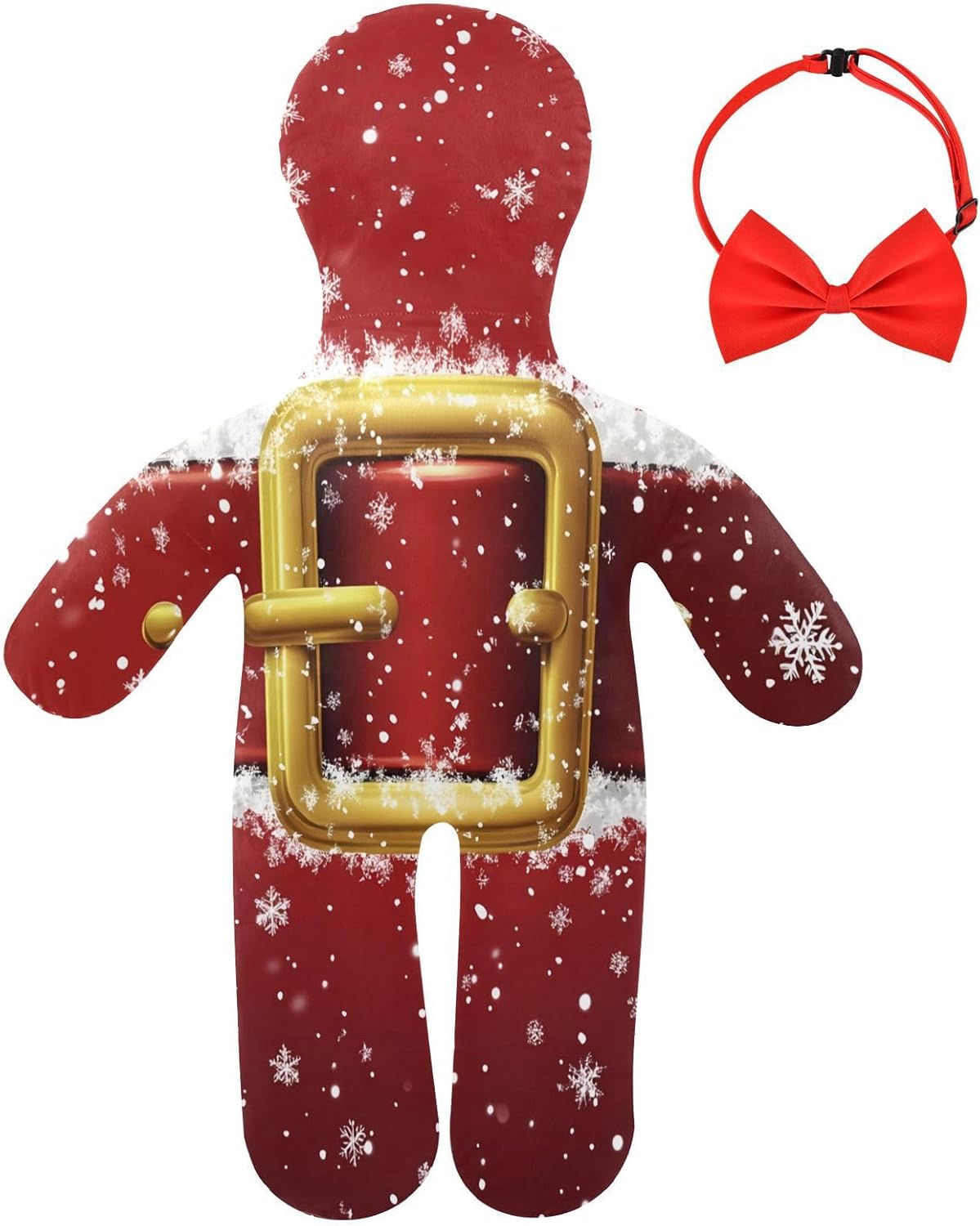 Santa Claus's Belt Human-Shaped Pillow Soft Body Pillows Washable Velvet Pillows for Anxiety Relief Sleeping Cuddling & Support