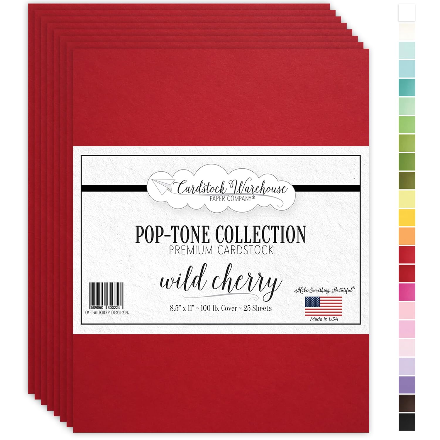 Poptone cartulina 8.5 "x 11" – 100 lb., – 25 hojas de cartulina almacén