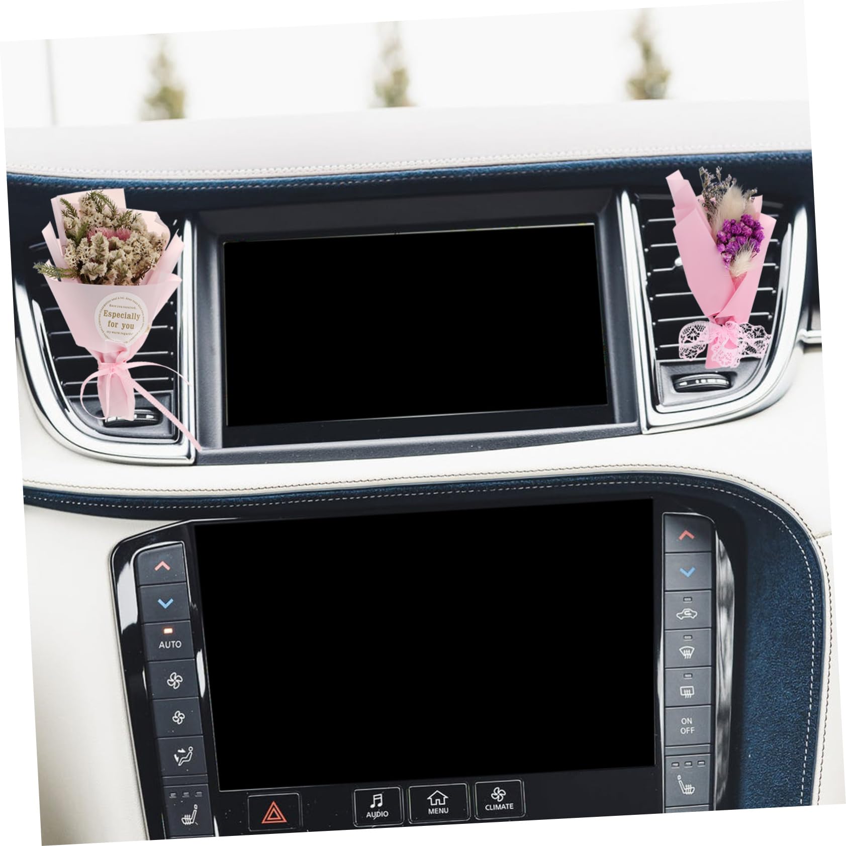 Gatuida 4pezzi Clip Profumo Auto Con Fiori Naturali Per Ventilazione Auto Facile Da Installare Per Interni e Decorazione Personale