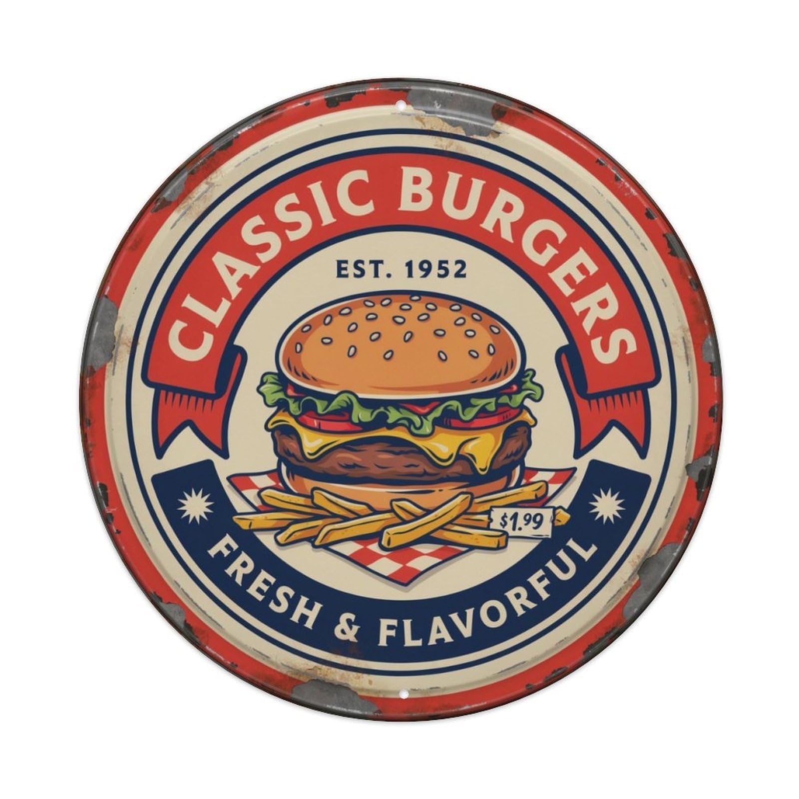 Retro-Diner-Decor Metal Tin Sign Plaque