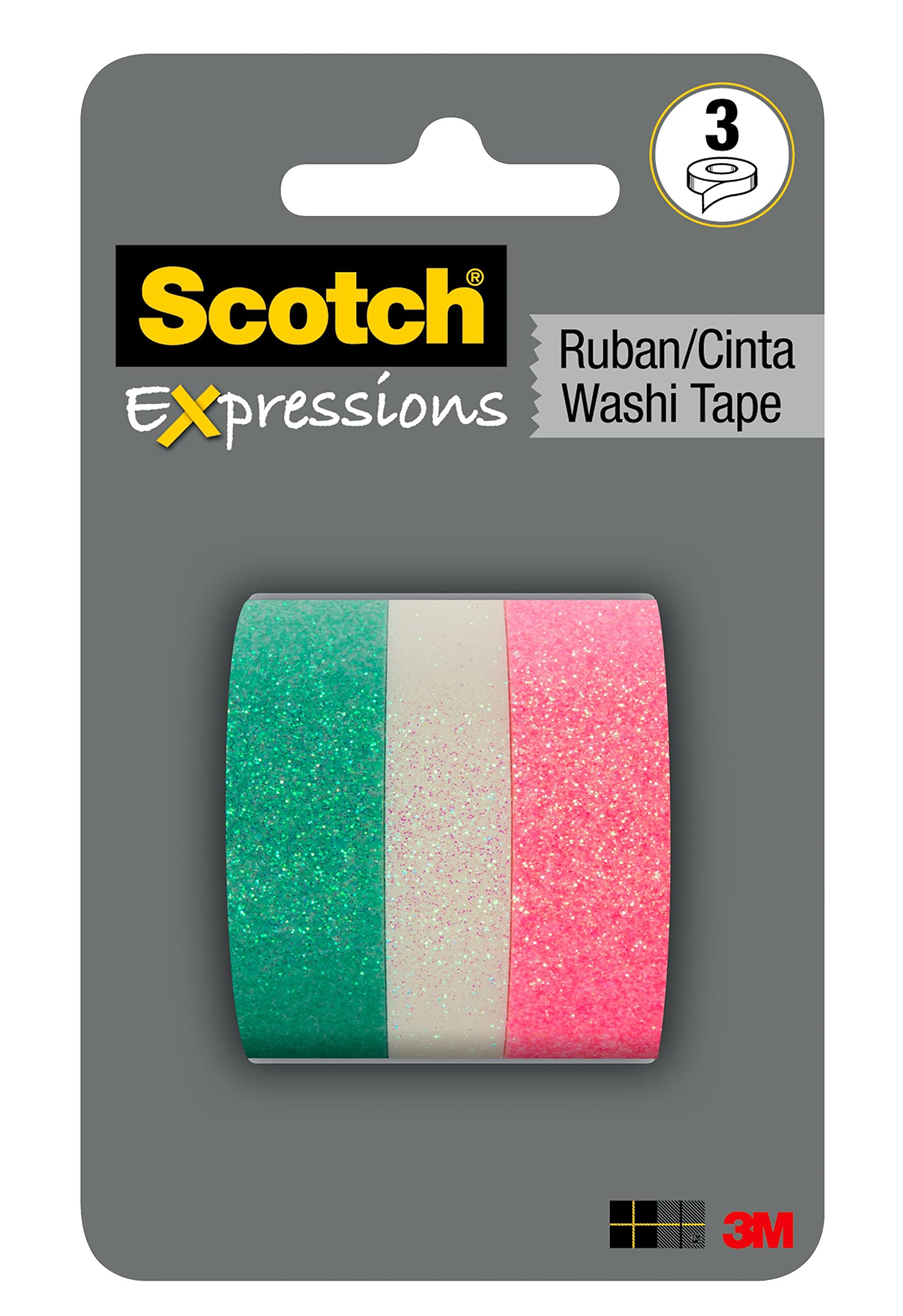 ScotchExpressions Washi Tape, Variable Sizes, 3 Rolls/Pack (C1017-3-P6)