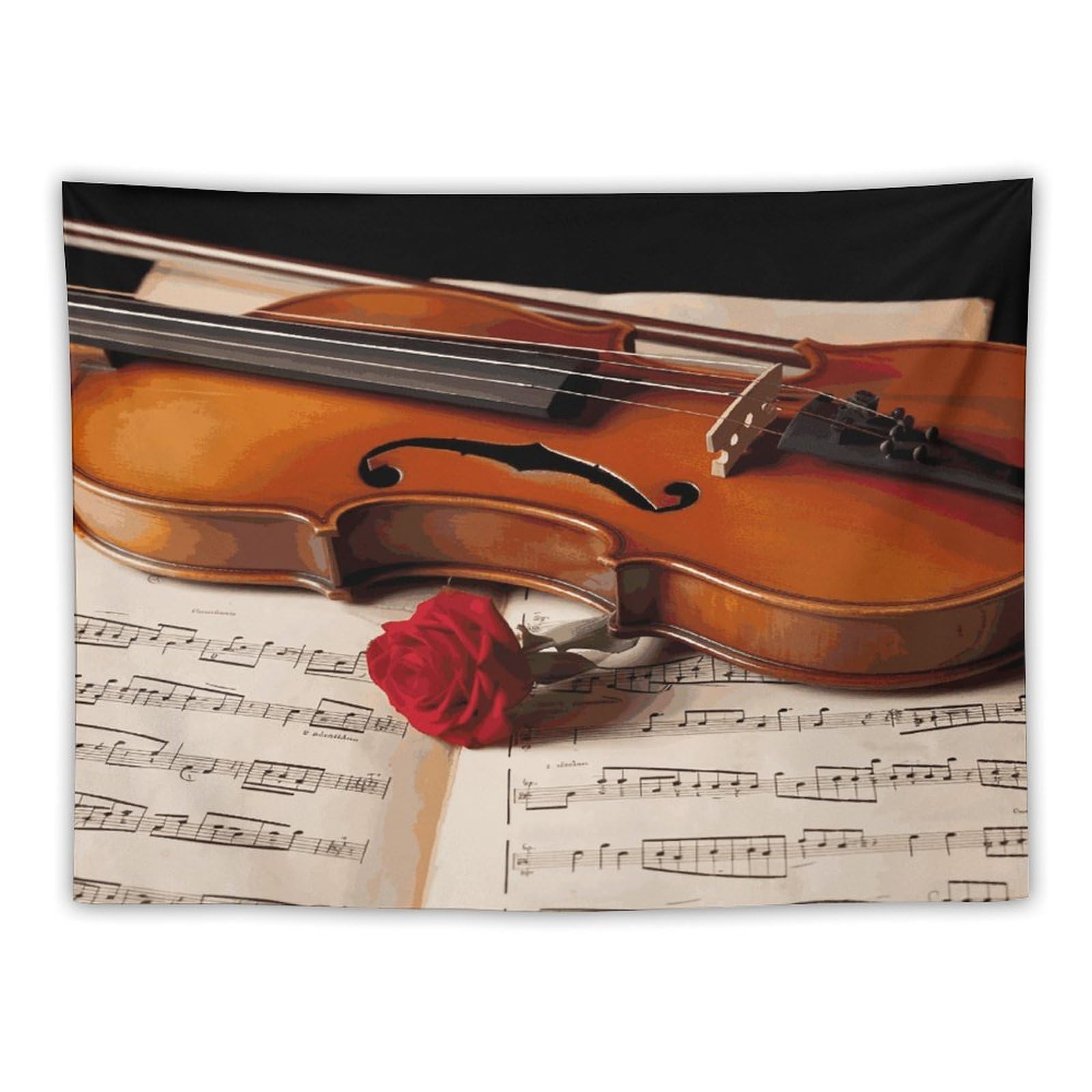 LDGSUPH Violin Sheet Music Tapestry Wall Hanging Decor Anti-fading Aesthetic Wall Tapestries Fashion Wall Blanket Decor Modern Wall Art Tapestry for Bedroom Home Decor 30"x40"