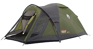 Coleman Polyester Darwin 3+ Camping Tent with Spacious Porch for Extra Storage, 5-10 Minutes Easy Setup | Full Waterproof Fly Sheet (Get a Complimentary Camper's Multi Tool Kit)