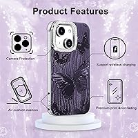 Vista 249 de I-MGAE-IN-AR - Funda diseñada para iPhone 12 y 12 Pro, diseño de mariposa plateada brillante, funda protectora de poliuretano termoplástico, suave