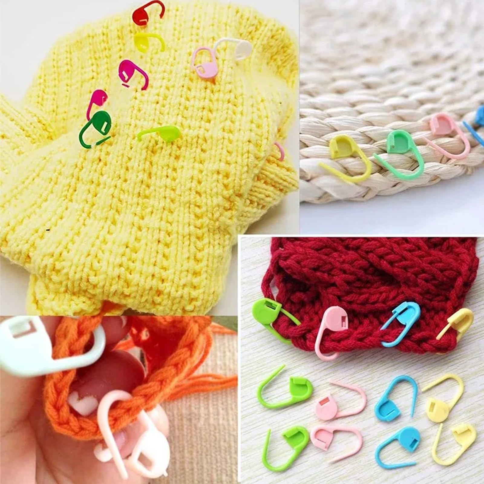 Leliafleury 100Pcs Stitch Markers Crochet Knitting Markers Crochet Locking Stitch Markers Clips for Sewing Knitting DIY Handmade Crafts (Red) - Image 4