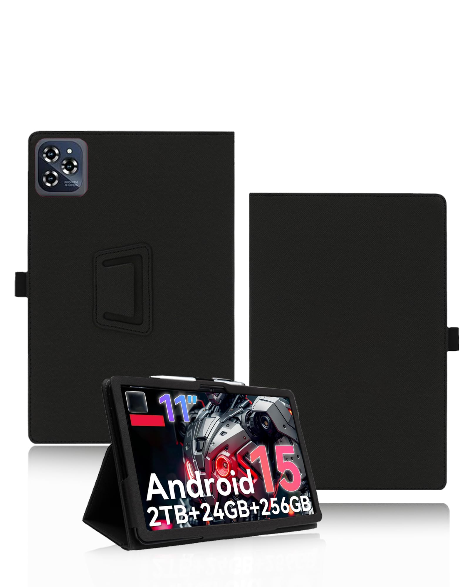 Funda protectora para tablet TABWEE W90 de 11 pulgadas, yystao funda protectora de cuero PU compatible con TABWEE W90 de 11 pulgadas - correa de mano, diseño envolvente completo con textura de piel