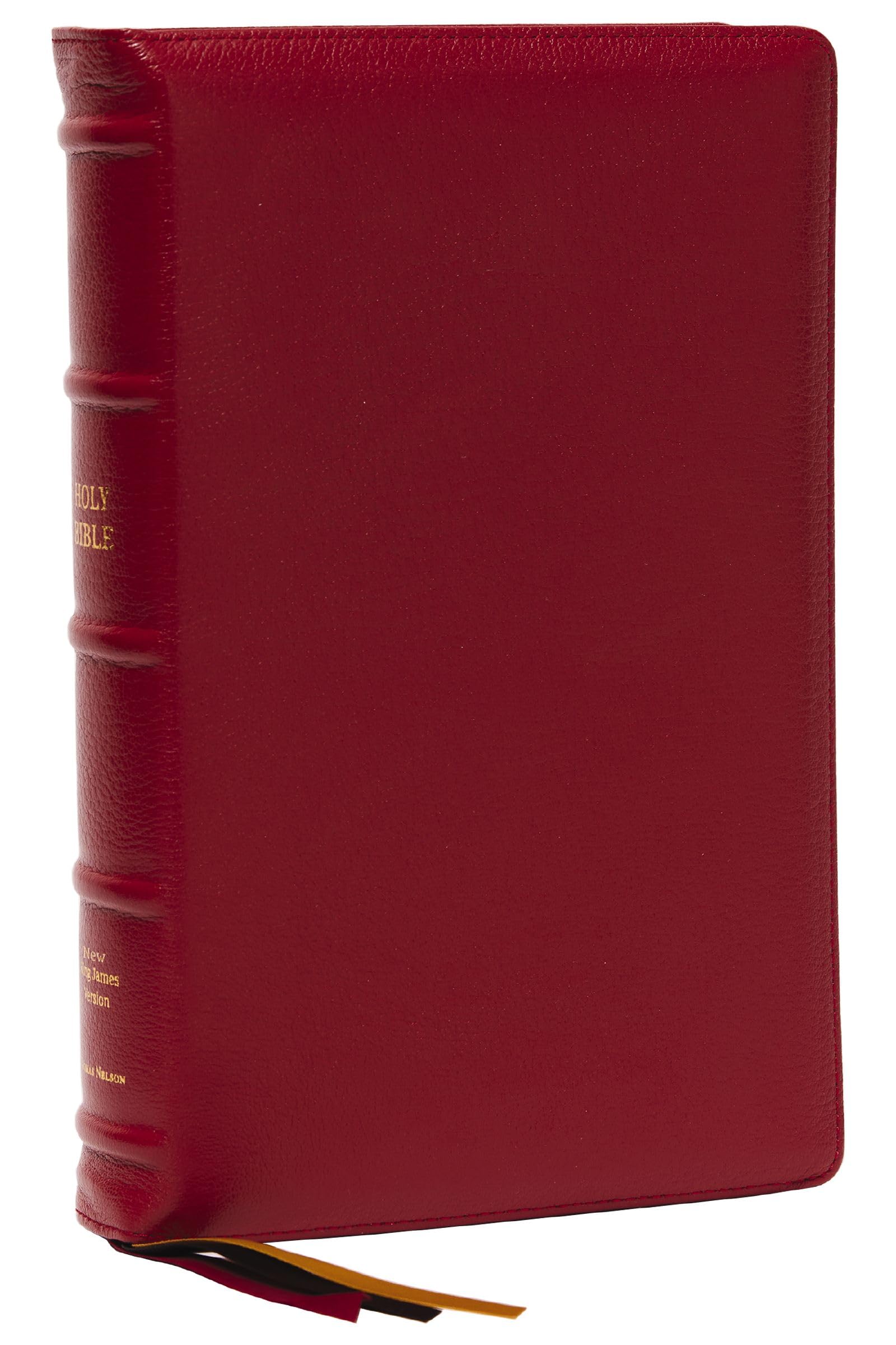 Holy Bible: New King James Version, Red, Premium Goatskin Leather, Reference, Premier Collection, Comfort Print