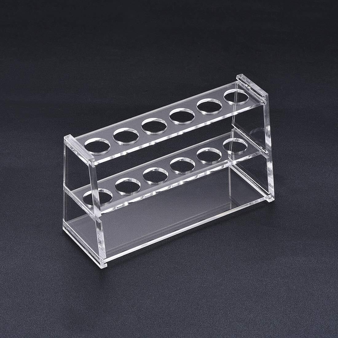 stojak na probówki do laboratorium, Stojak na probówki akrylowe w klasie, 6 dołków wirówkowe o pojemności 10 ml, przezroczysty, 5,35 x 2 3,15 cala