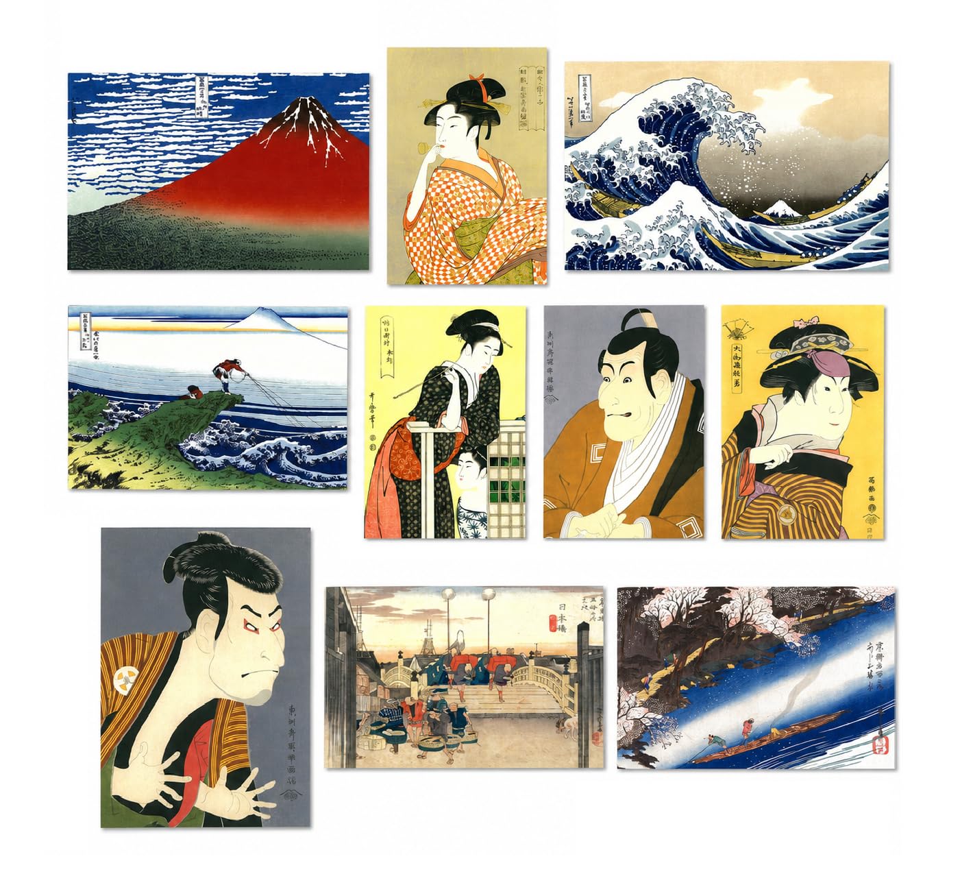 Amazon | 【日本文化アート】浮世絵ポストカード 10柄30枚セット（10柄