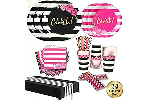 121 Black and Pink Party Decorations