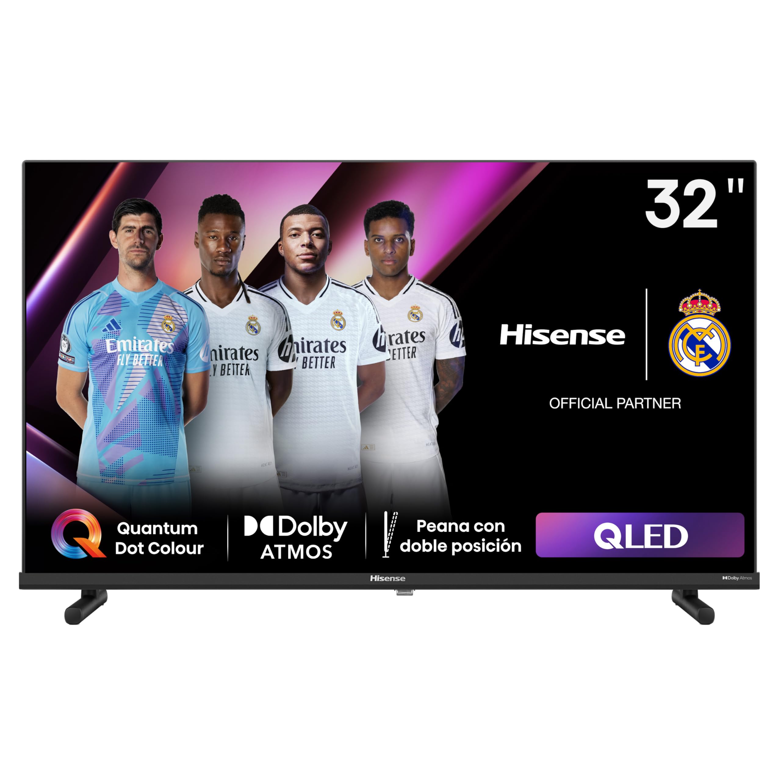 Hisense 32A5NQ - QLED TV, 32 Pulgadas, Dolby Atmos, Modo Juego, Entrada Tipo C, Peana con Doble posición, función Compartir en el televisor, DVB-T2, Auto ordenación Canales TDT (Nuevo 2024)