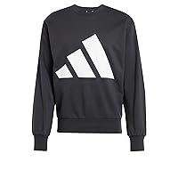 adidas Uomo Essentials Big Logo French Terry Sweatshirt, Black/White