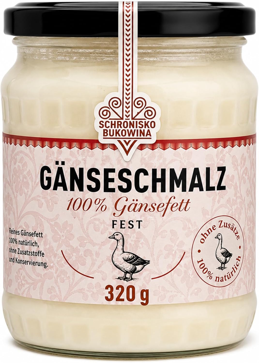 Schronisko Bukowina Smalec Gęsi 100%, 320g, Szklane Opakowanie