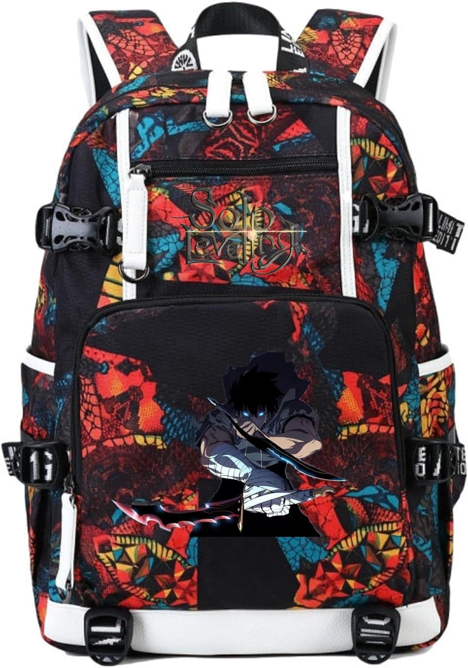 ISaikoy Anime Solo Leveling Backpack Daypack Bookbag Laptop School Bag with USB Charging Port 9