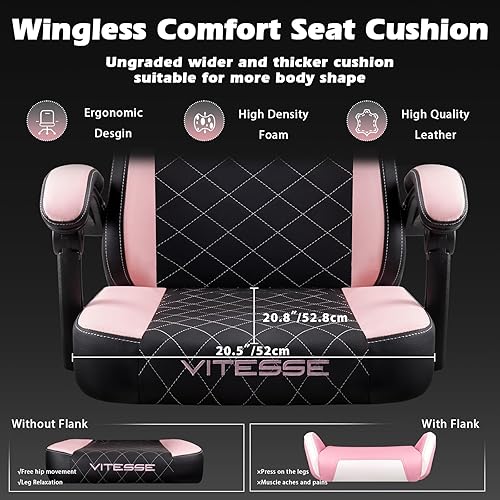 Miniatura 5 de PUKAMI Silla de juegos con reposapiés, silla ergonómica para jugadores para adultos, silla reclinable de juego de computadora estilo carreras con