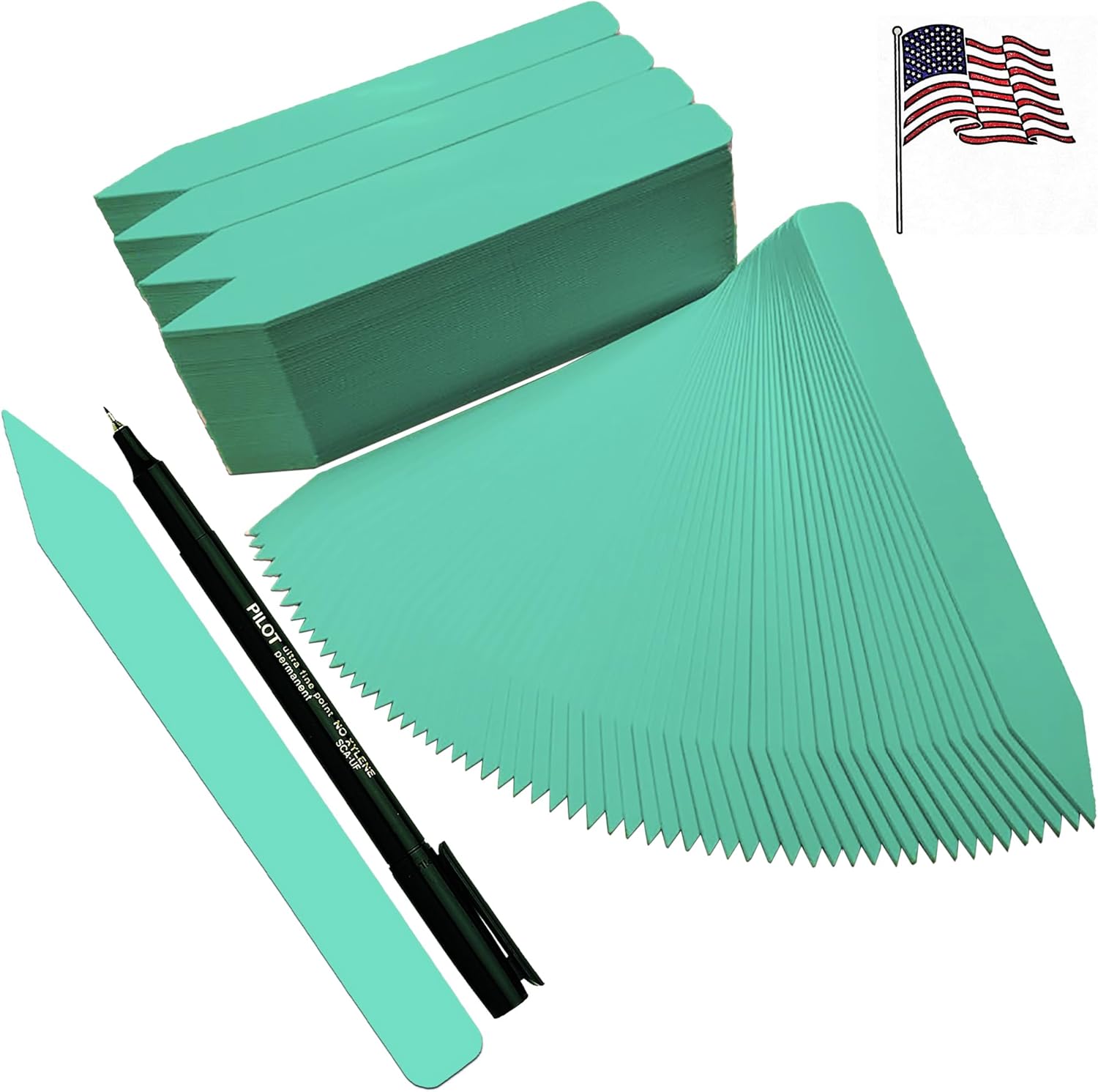 6" x 5/8" Mint Premium Pot Stakes with Marker - 1,000 Pcs - Plastic Plant Tags and Labels - Nursery Garden Tree Labels Waterproof Writeable | Made in The USA |