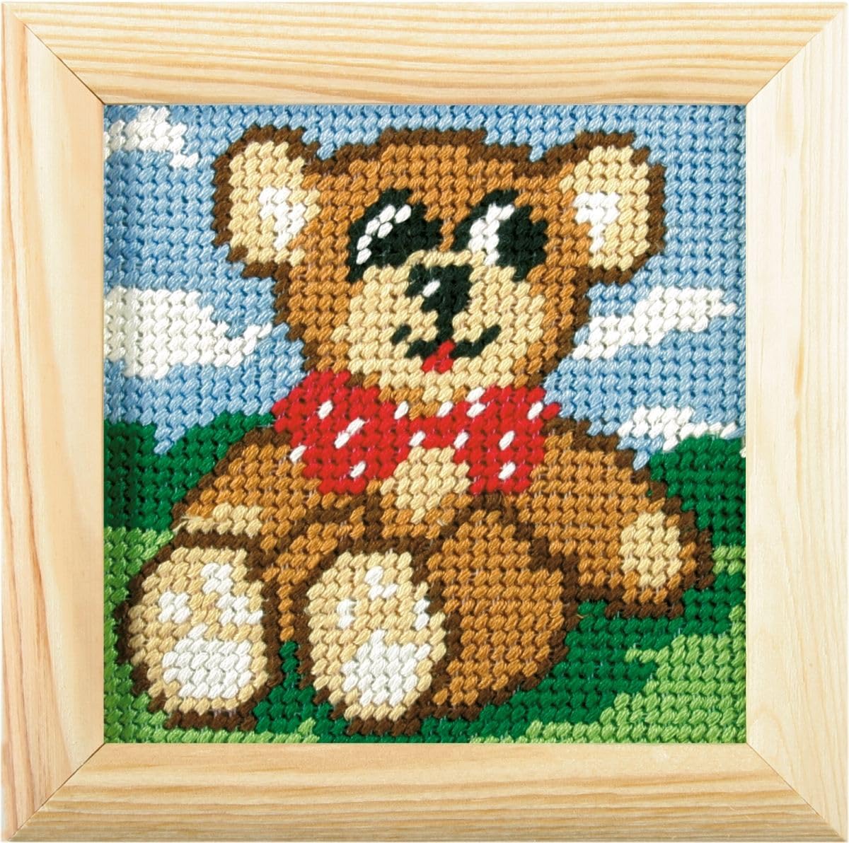 Orchidea Embroidery, Needlepoint Kit frame for kids half cross stitch Teddy 1500