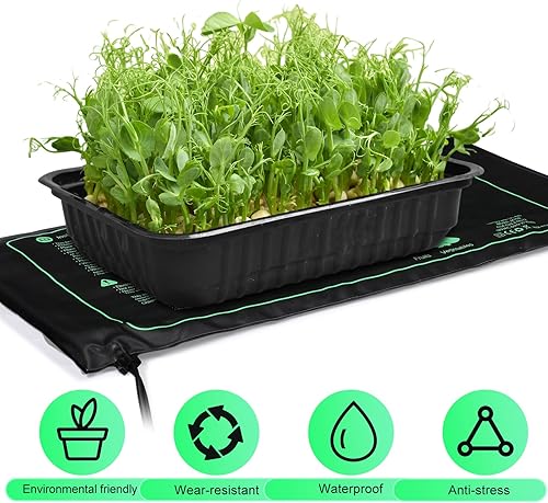 Miniatura 6 de Paquete de 10 alfombrillas térmicas duraderas de 10 x 20.75 pulgadas, almohadilla térmica impermeable para plantas hidropónicas cálidas, almohadilla