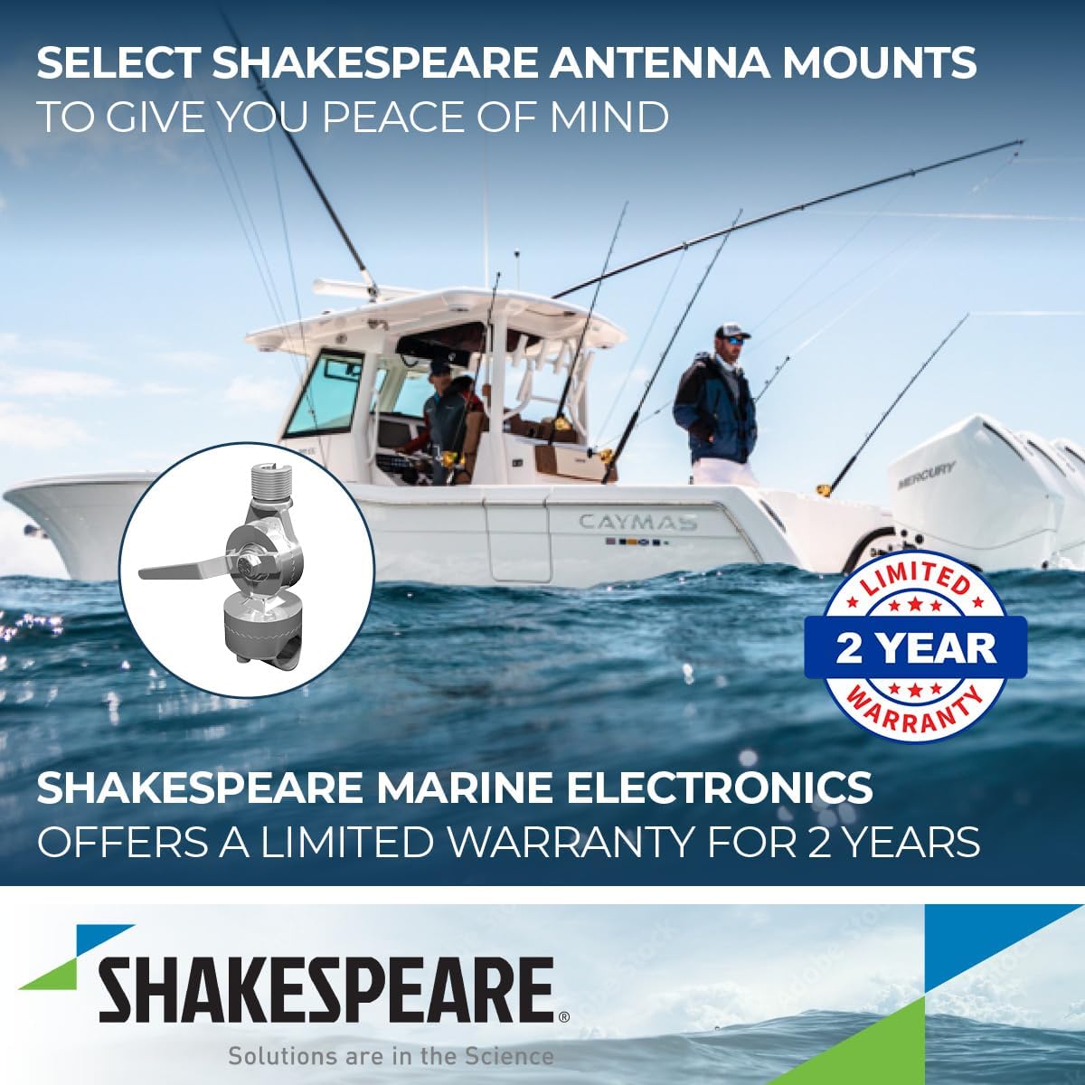 Shakespeare 4188SL SS Rail Mount Ratchet for 1-Inch to 1-1/2-Inch rail