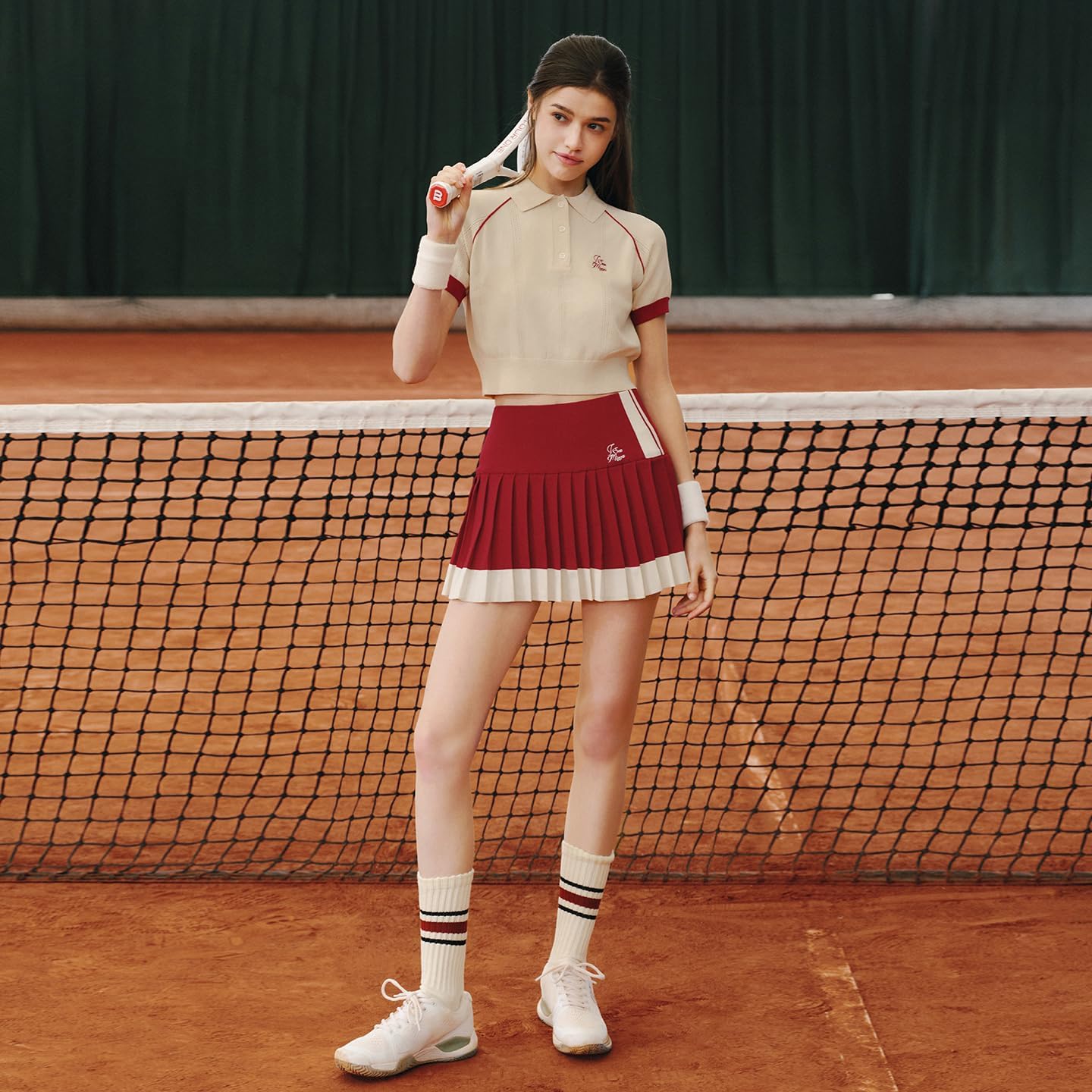 2 Piece Tennis Skirt Set for Women Color Block High Elasticity Ventilate Athleisure Sets Suitable for Golf, Pickleball