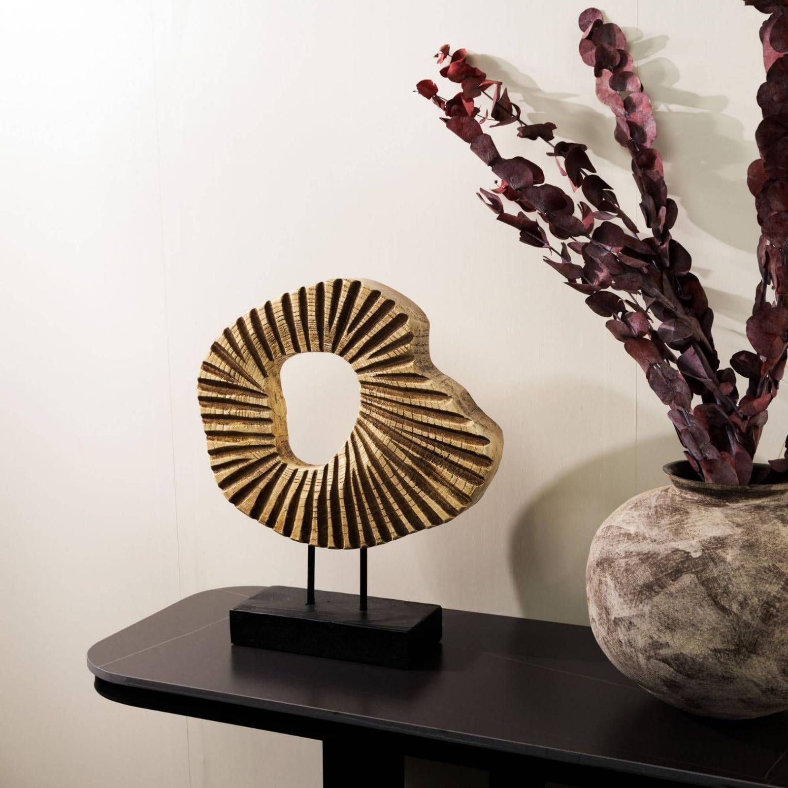 Skulptur mit Sockel Nicht Gegenständlich Tischskulptur Modern Geschnitzte-Skulptur mit Sockel für Ästheten, Wohnzimmer