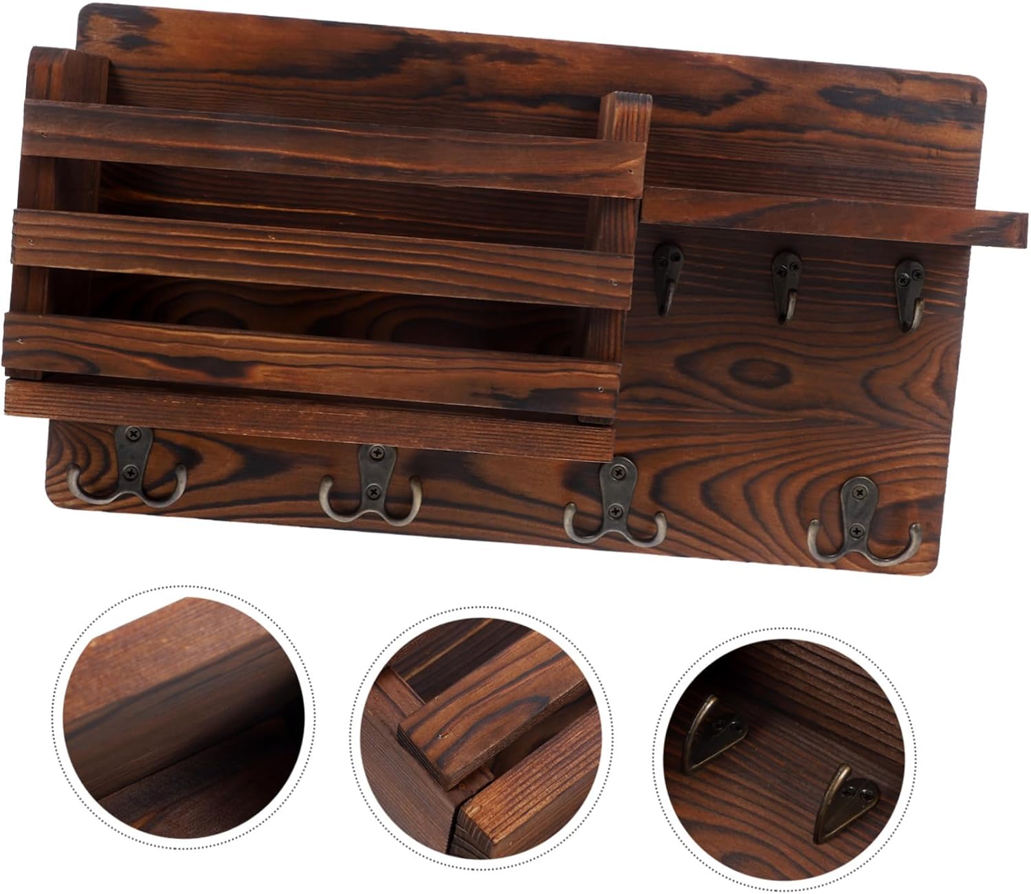 1pc Keyholder Wall Mount Mail Key Storage Rack Hanger Hooks Multi-Functional Wall Shelf