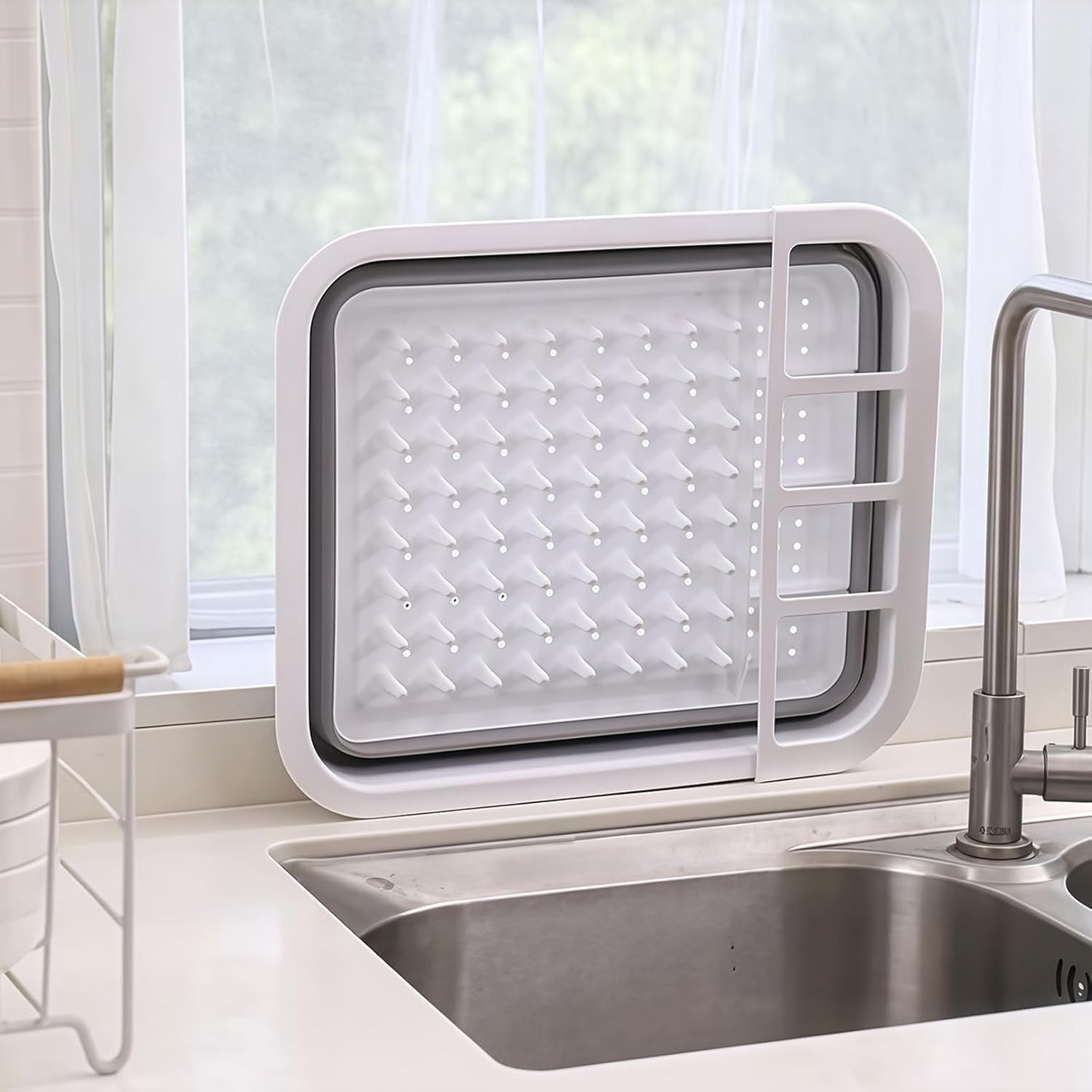 Portable Dinnerware Drainer Organizers for Kitchen Travel Trailers Kitchen Storage Tray Foldable Dish Drying Rack and Dishes Drainer