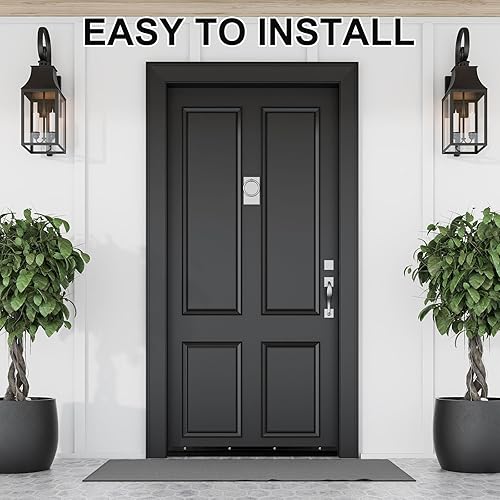 Miniatura 5 de Juego de 2 barridos de puerta de aluminio negro con tornillos de longitud, cepillo de puerta para huecos de hasta 1 pulgada, sello de cepillo de