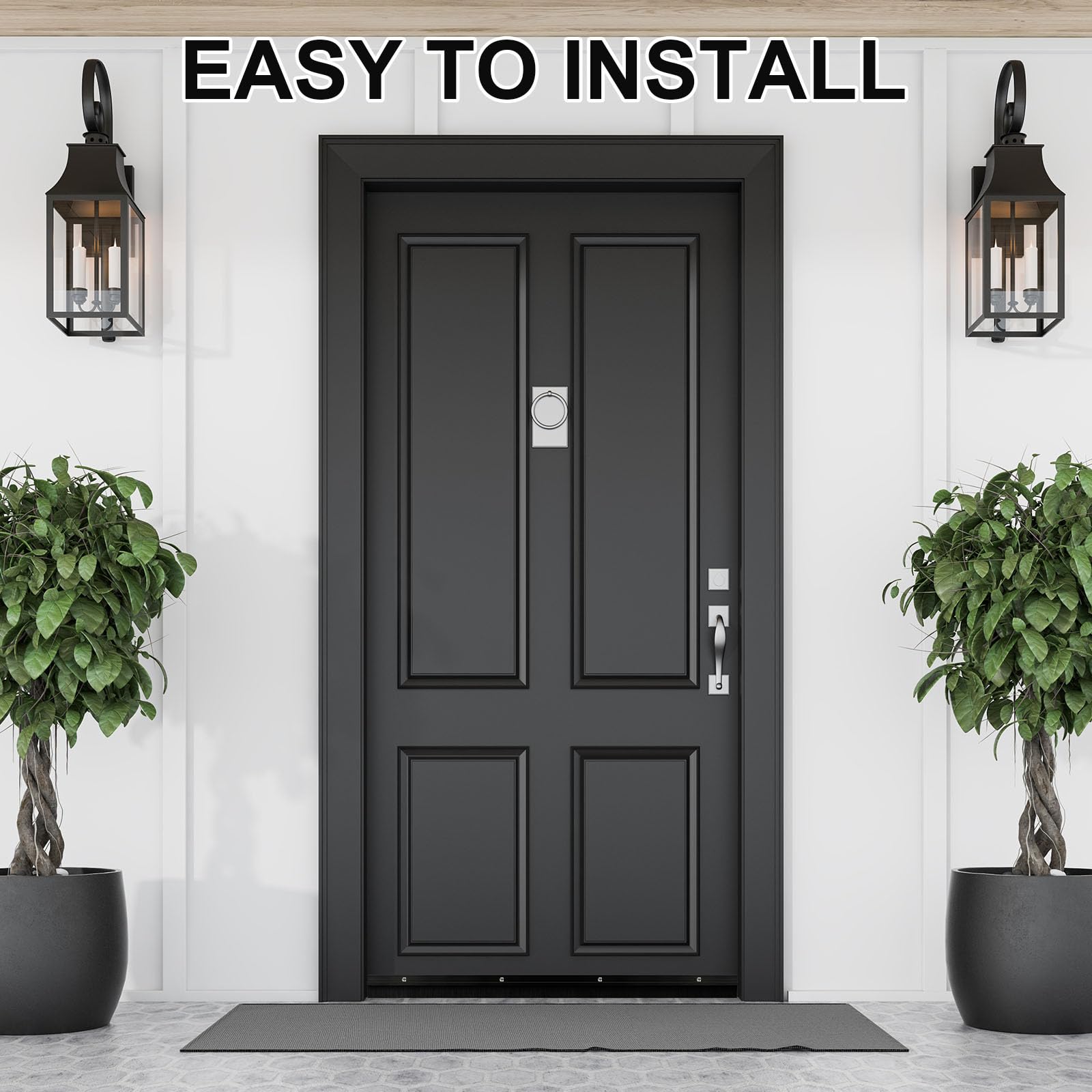 Frienda 4 Set Aluminum Black Door Sweep with Screws Length Door Brush Sweep for Gaps up to 1 Roll up Door Brush Seal for Bottom of Exterior Home Gate Garage Threshold for Stripping (1 x 36 Inch)