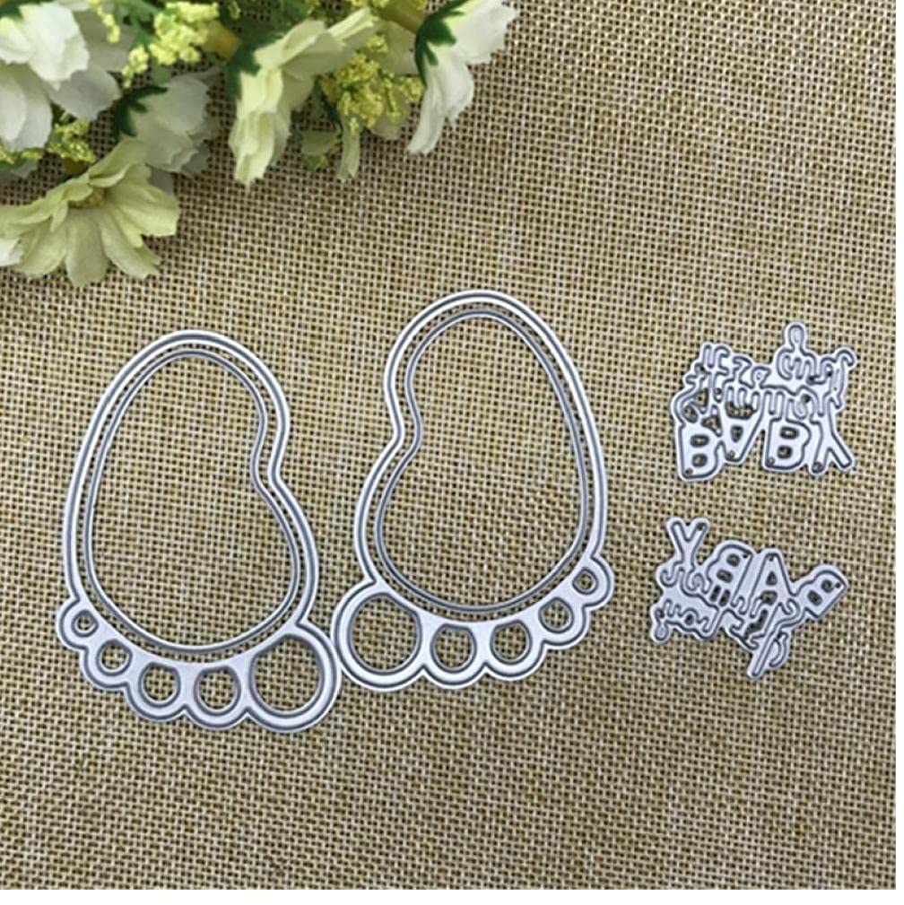 Onsinic Metal Cutting Die Baby Foot Embossing Stencil Book Photo Album Card Embossing Die Cut Metal Craft